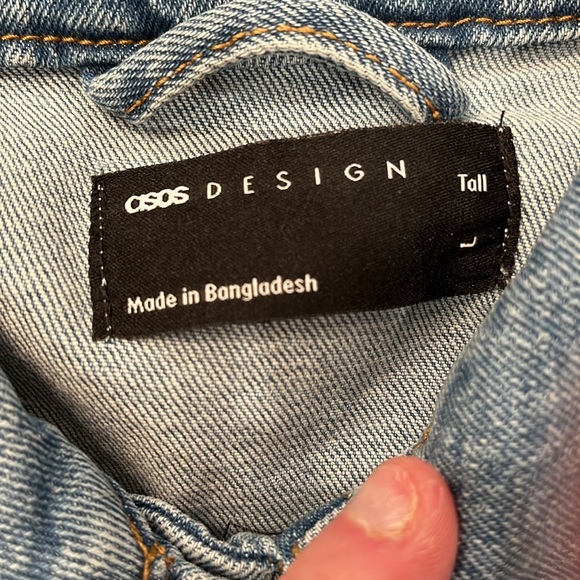 ASOS DESIGN Tall Midwash blue Denim Jacket / NWT /L (12-14) - Picture 7 of 11